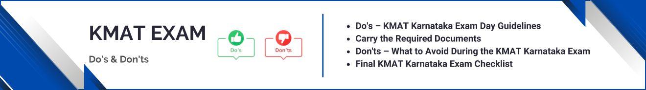 KMAT Karnataka MBA Exam Do's & Don'ts