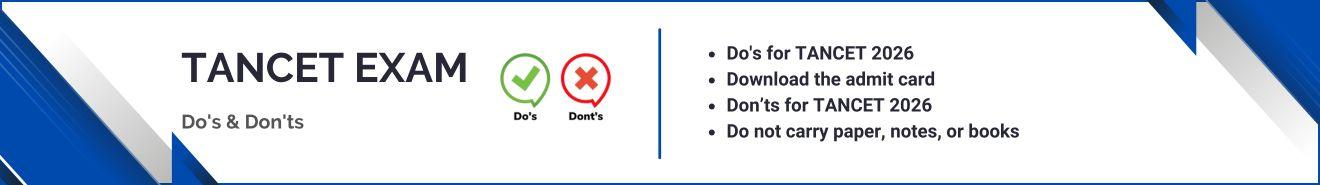 TANCET MBA Exam Do's & Don'ts